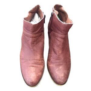Lucky Brand Leather Ankle Boots Women’s 9M Oxblood Brown Western Booties